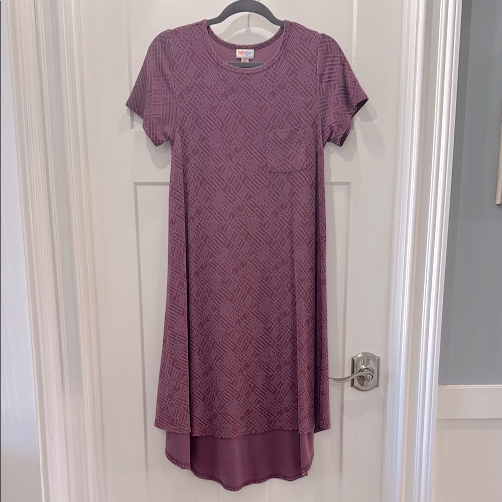 LuLaRoe Purple High Low T-Shirt Dress with Raglan Sleeves Size XS